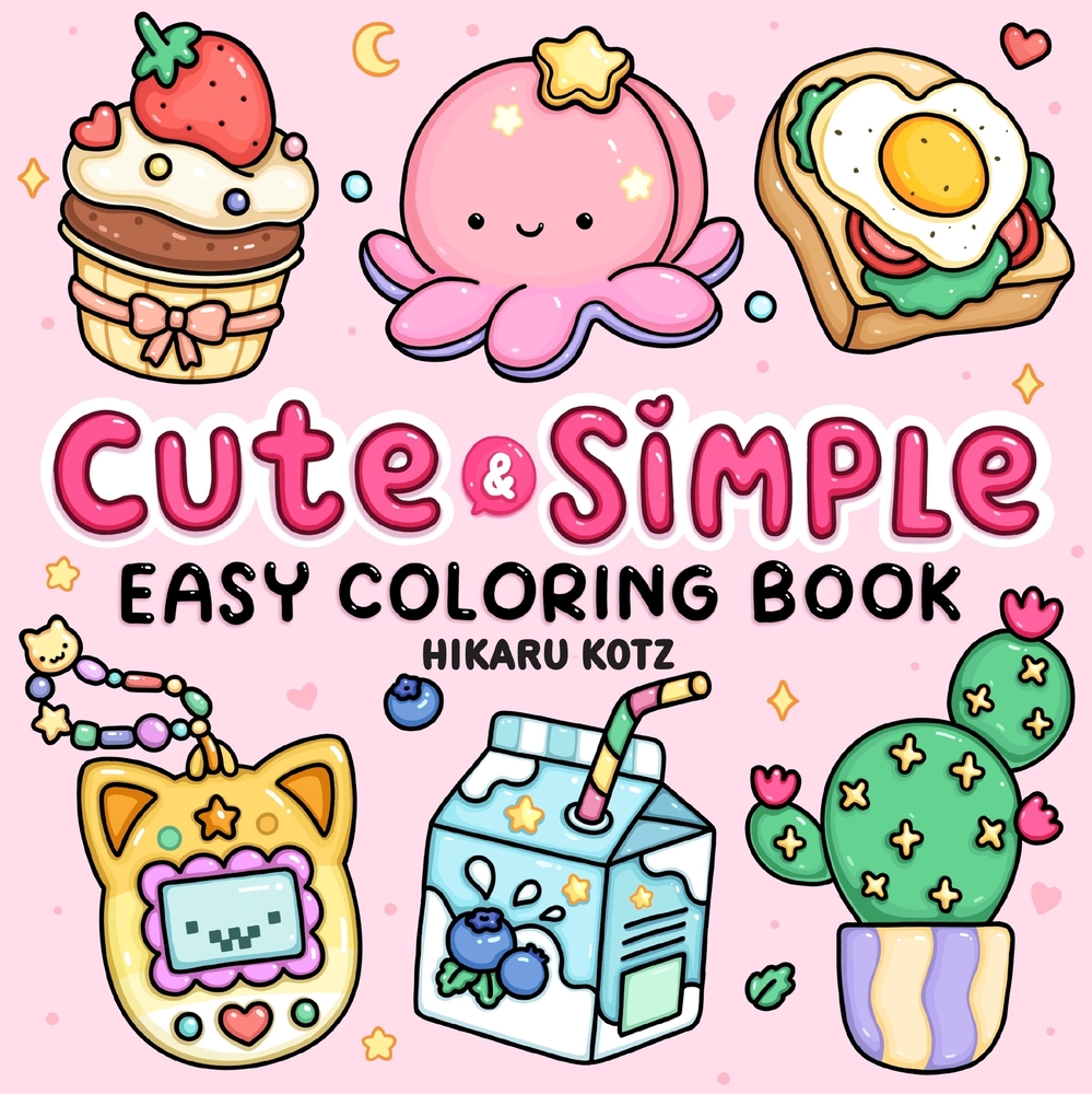 Cute & Simple: Easy Coloring Book for Adults and Kids cover