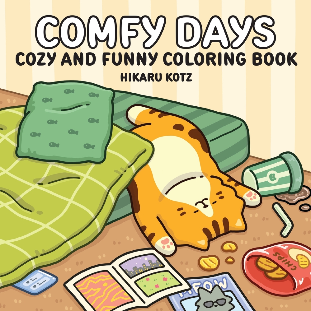 Comfy Days: Cozy and Funny Coloring Book for Adults and Teens cover