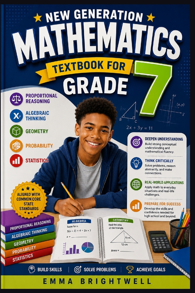 New Generation Mathematics Textbook for Grade 7: Proportional Reasoning, Algebraic Thinking, Geometry, Probability, and Statistics cover