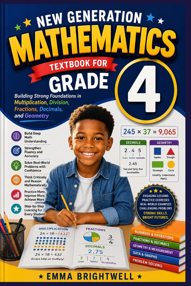 New Generation Mathematics Textbook for Grade 4: Building Strong Foundations in Multiplication, Division, Fractions, Decimals, and Geometry cover