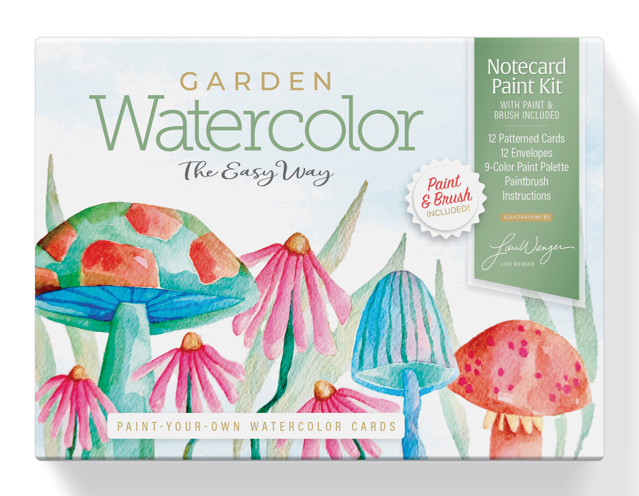 Watercolor the Easy Way Paint-Your-Own Watercolor Cards Garden: Notecard Paint Kit with Paint and Brush Included cover