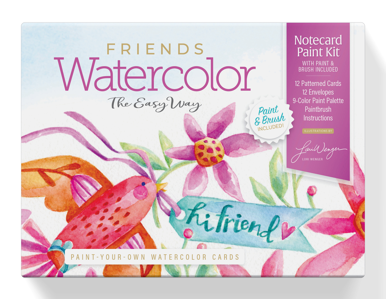 Watercolor the Easy Way Paint-Your-Own Watercolor Cards Friends: Notecard Paint Kit with Paint and Brush Included cover
