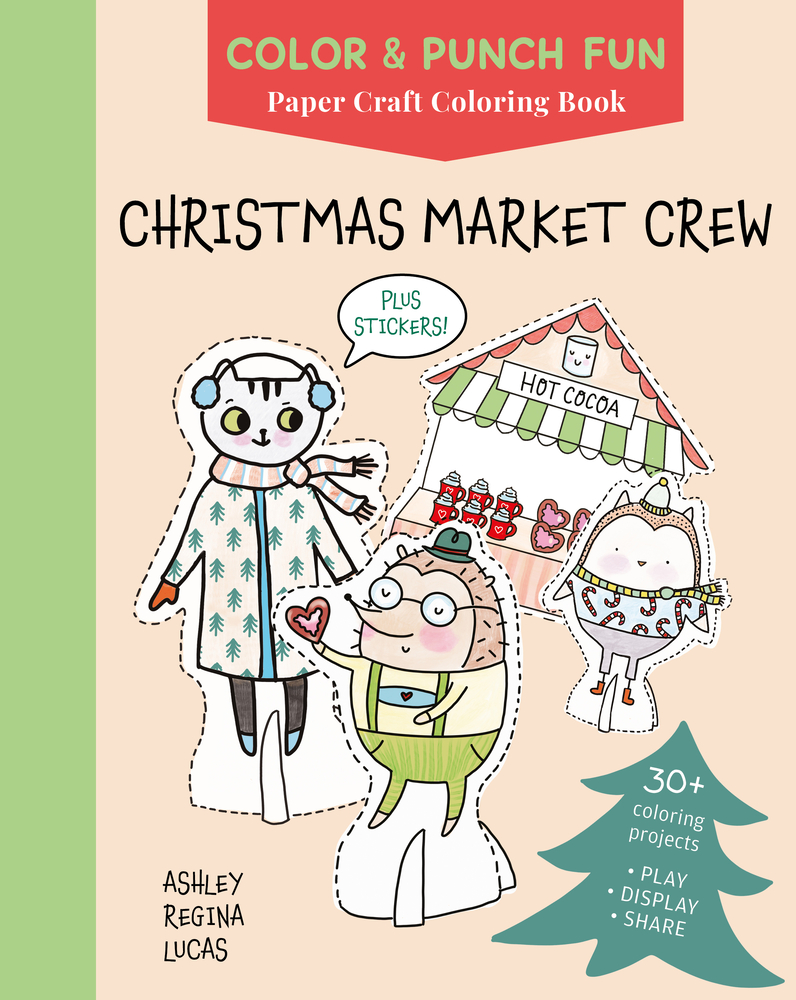 Christmas Market Crew: Paper Craft Coloring Book cover