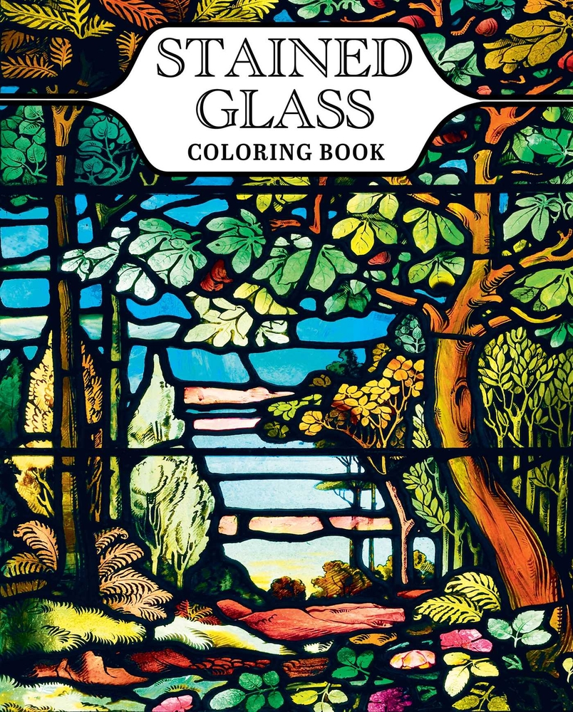 Stained Glass Coloring Book: With 45 Enchanting Designs cover