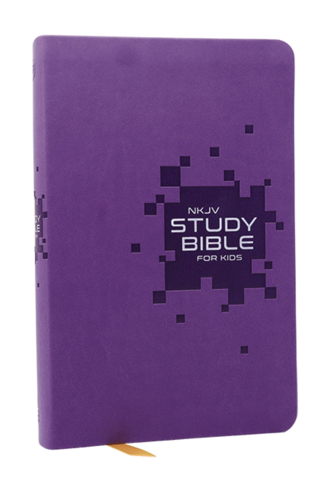 NKJV Study Bible for Kids, Purple Leathersoft: The Premier Study Bible for Children (Ages 7-12) cover