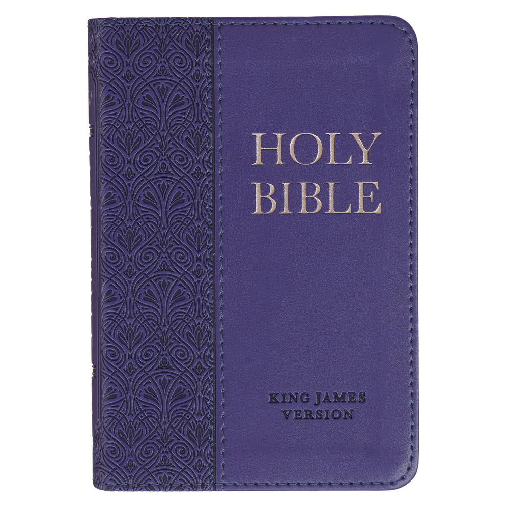 KJV Bible Mini Pocket Faux Leather, Purple) cover