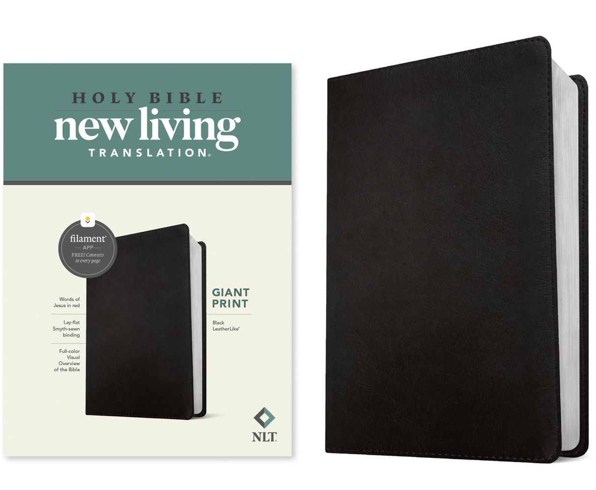 NLT Giant Print Bible, Filament Enabled (Leatherlike, Black, Red Letter) cover