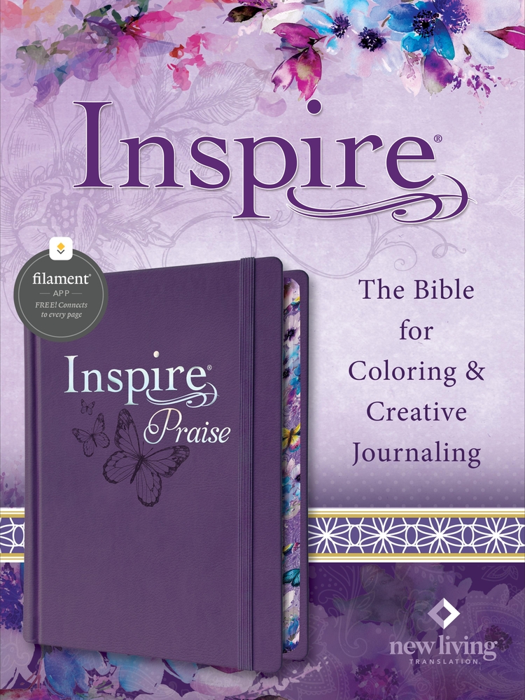 Inspire Praise Bible Nlt, Filament Enabled (Hardcover Leatherlike, Purple) cover