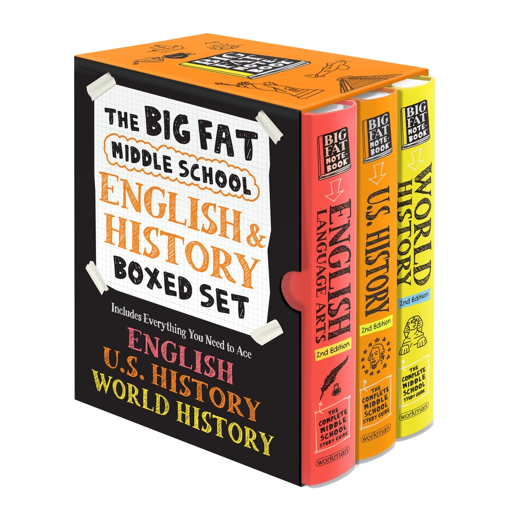 The Big Fat Middle School Ela and History 3-Book Boxed Set: Everything You Need to Ace English Language Arts, U.S. History, and World History cover