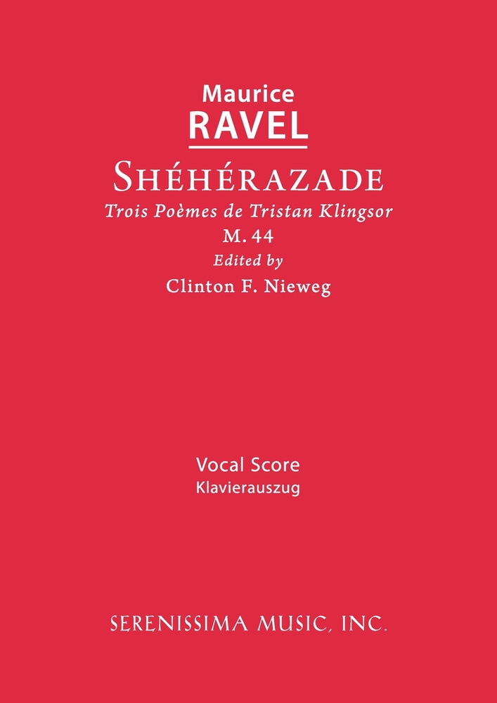 Shéhérazade, M.44: Vocal score cover