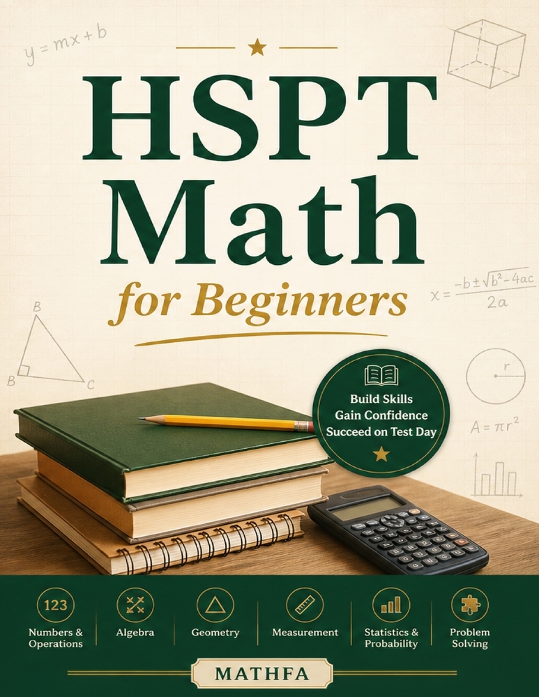 HSPT Math for Beginners: A Comprehensive Review and Step-By-Step Guide to Preparing for the HSPT Math Test cover