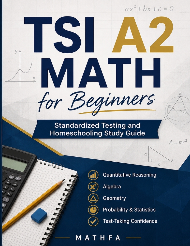 TSI A2 Math for Beginners: A Comprehensive Review and Step-By-Step Guide to Preparing for the TSI A2 Math Test cover