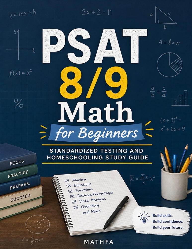 PSAT 8-9 Math for Beginners: A Comprehensive Review and Step-By-Step Guide to Preparing for the PSAT 8/9 Math Test cover