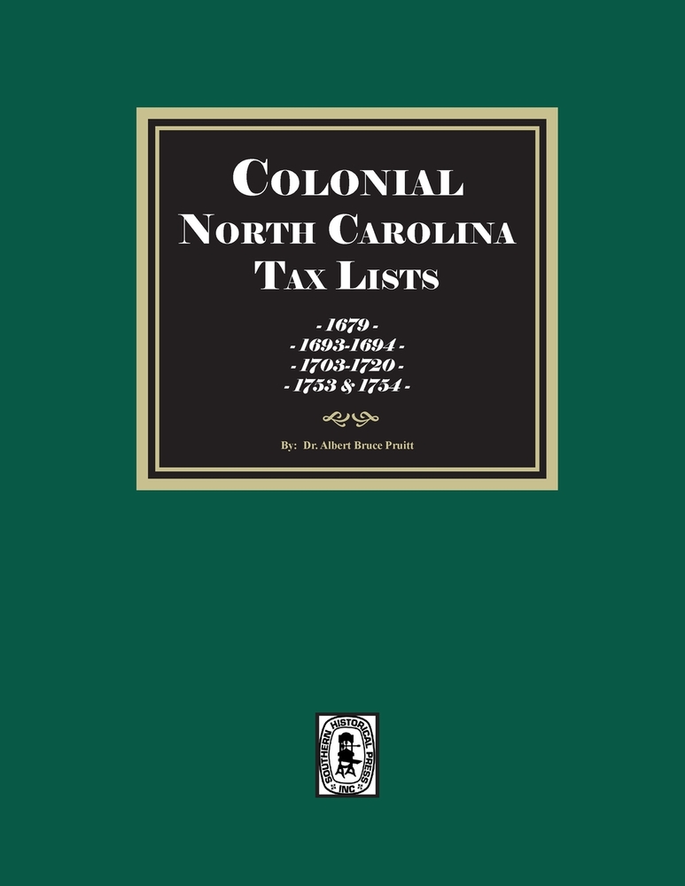 Colonial North Carolina Tax Lists, 1679, 1693-1694, 1703-1720, and 1753-1754 cover