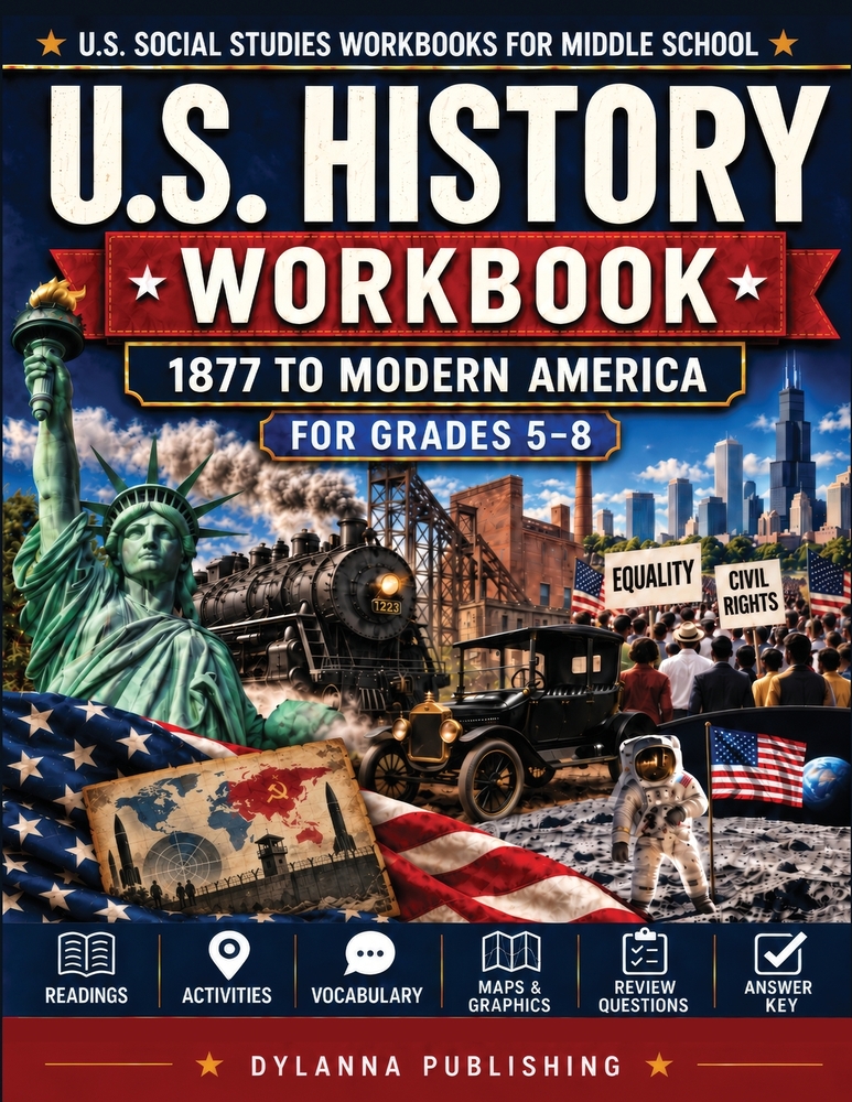 U.S. History Workbook for Grades 5-8: 1877 to Modern America cover