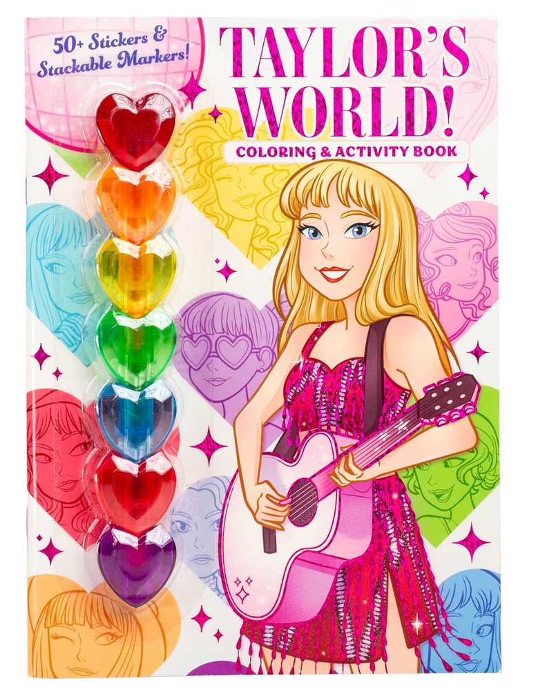 Taylor's World! Coloring and Activity Book with 50+ Stickers & Stackable Markers! cover