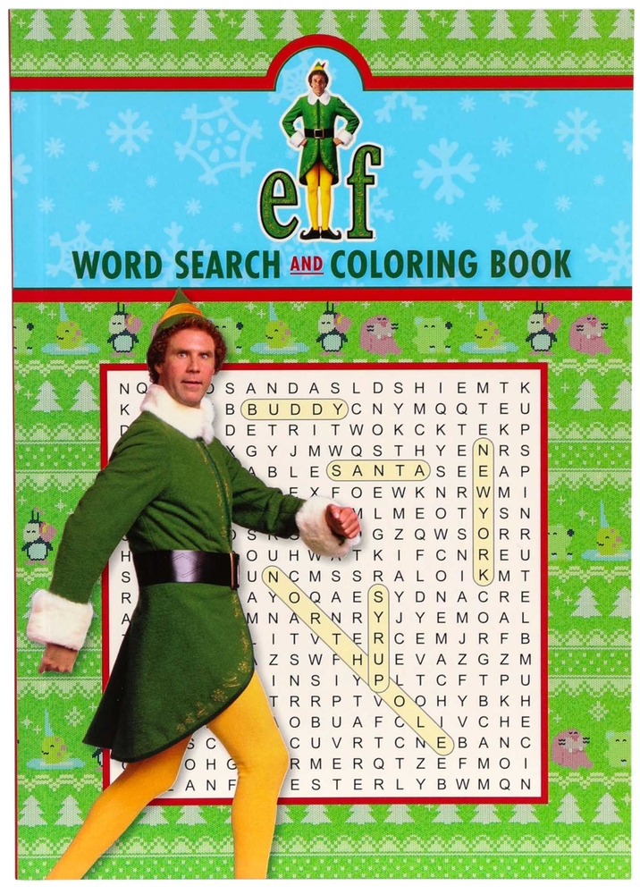 Elf Word Search and Coloring Book - Coloring Book for Teens and Adults, Word Search Book - Officially Licensed cover