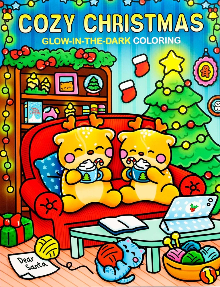 Cozy Christmas Glow-In-The-Dark Coloring cover
