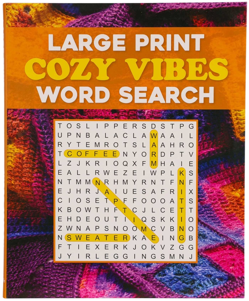 Large Print Cozy Vibes Word Search cover