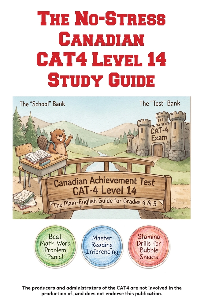 The No-Stress Canadian CAT4 Level 14 Study Guide Grades 4 - 5: The Plain-English Practice Guide for Grades 4 and 5 cover