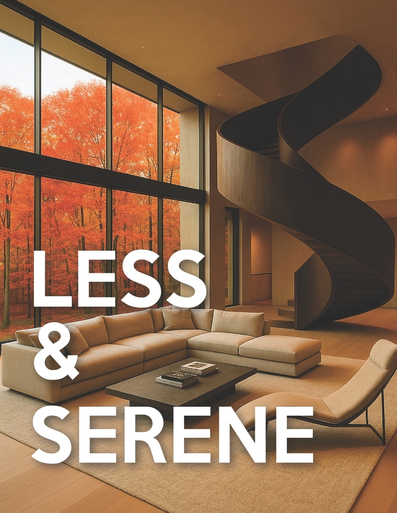 Less & Serene - Minimalist Interiors: From Warm Minimalist to Japandi & Quiet-Luxury Interior Design Room-by-Room Picture Book For Coffee-Table cover
