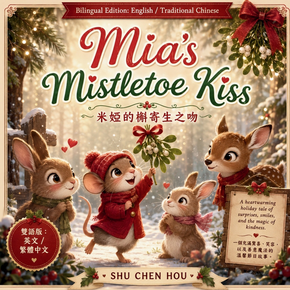 Mia's Mistletoe Kiss 米婭的槲寄生之吻: A Bilingual English-Traditional Chinese Holiday Story About Kin cover