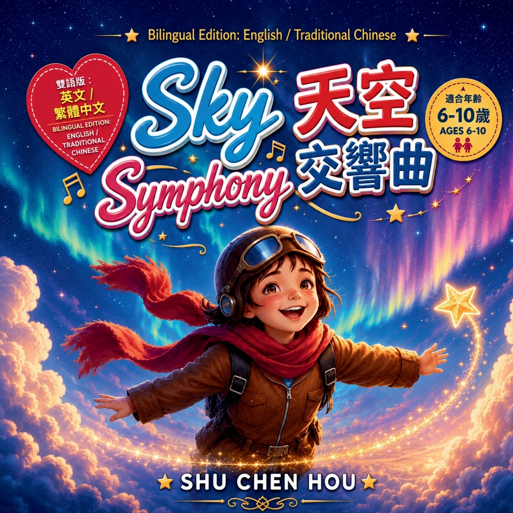 Sky Symphony 天空交響曲: A Bilingual English-Traditional Chinese Picture Book About Courage, Friendship and Magical Adve cover