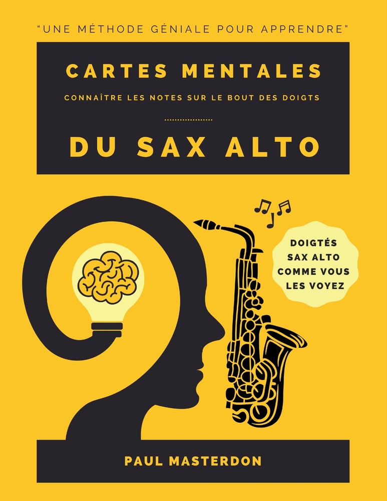 Cartes Mentales Du Sax Alto - Apprenez les doigtés du saxophone alto rapidement et facilement: Notes codées par couleurs, telles que vous les voyez en cover