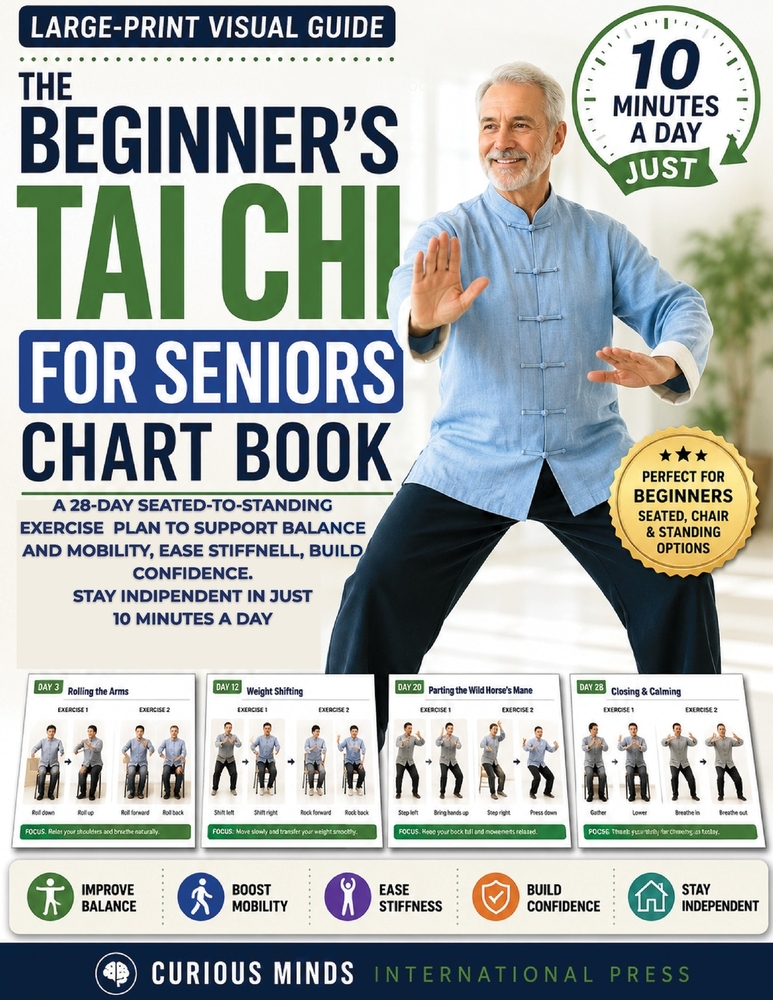 The Beginner's Tai Chi for Seniors Chart Book: A 28-Day Seated-to-Standing Exercise Plan to Support Balance and Mobility, Ease Stiffness, Build Confid cover