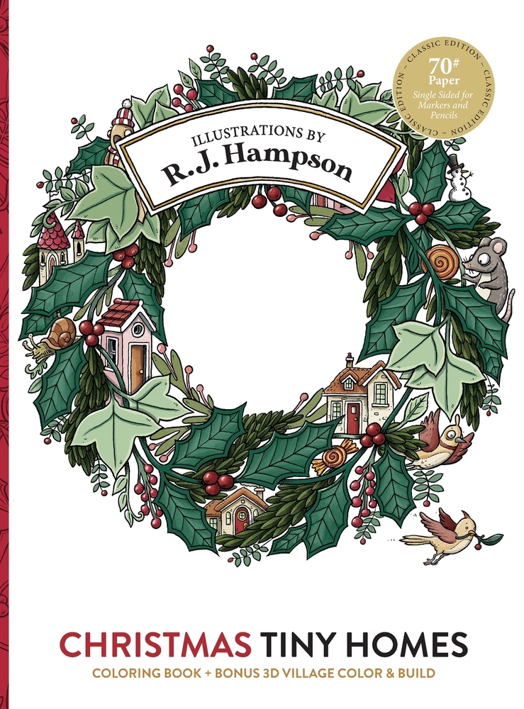 Christmas Tiny Homes Coloring Book cover