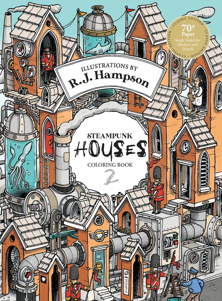 Steampunk Houses 2 Colouring Book cover