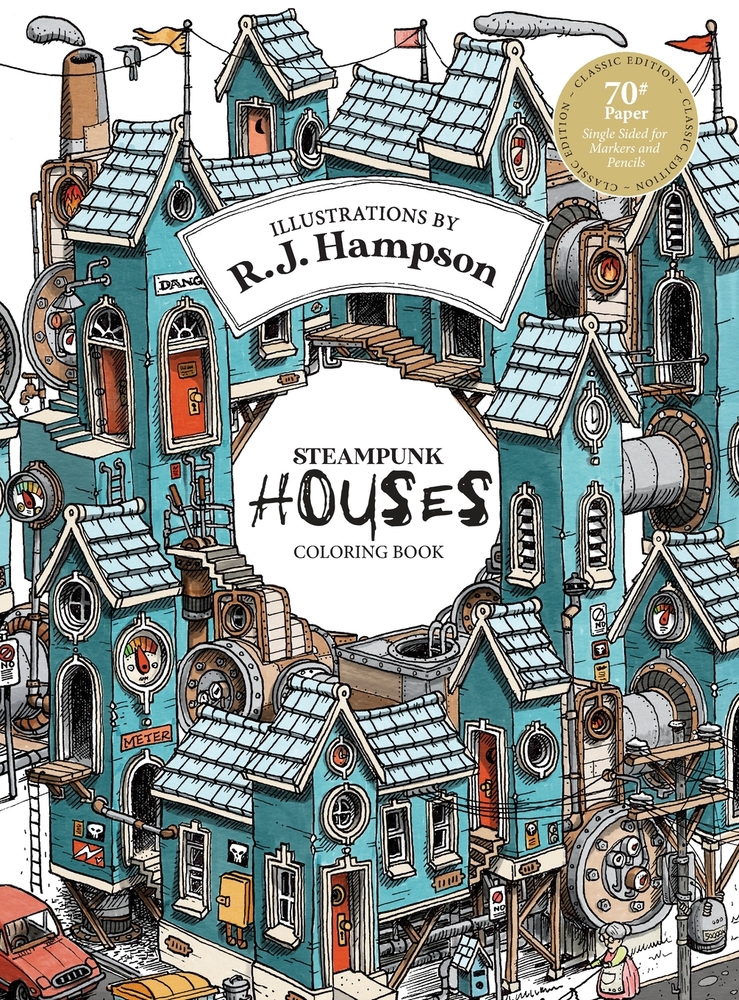 Steampunk Houses Coloring Book cover