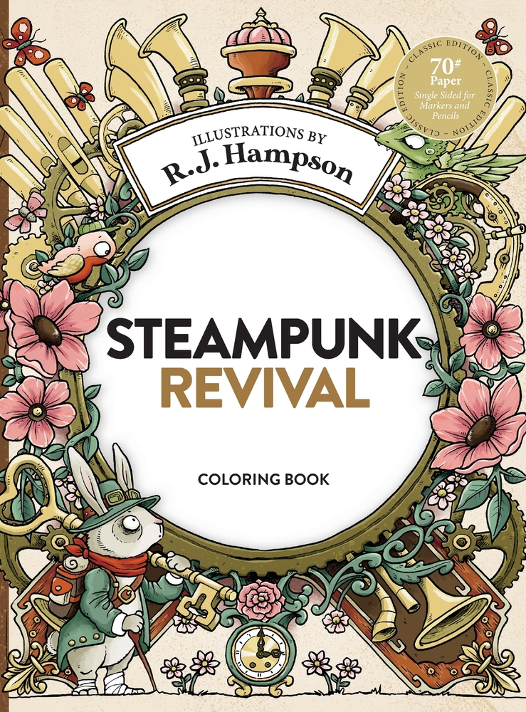 Steampunk Revival Coloring Book cover