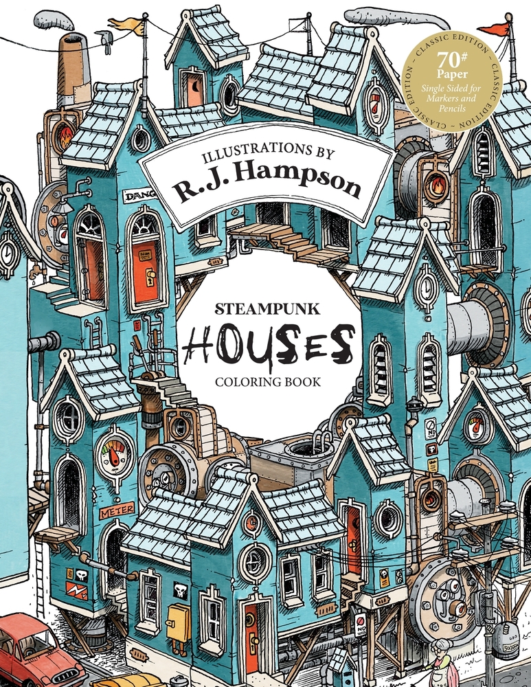 Steampunk Houses Coloring Book cover