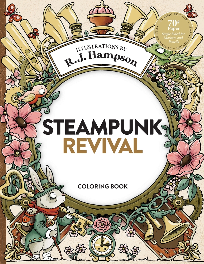 Steampunk Revival Coloring Book cover