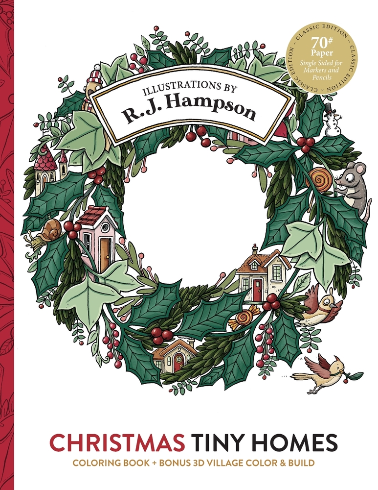 Christmas Tiny Homes Coloring Book cover