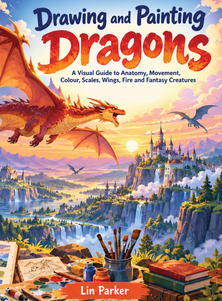 Drawing and Painting Dragons: A Visual Guide to Anatomy, Movement, Colour, Scales, Wings, Fire and Fantasy Creatures cover