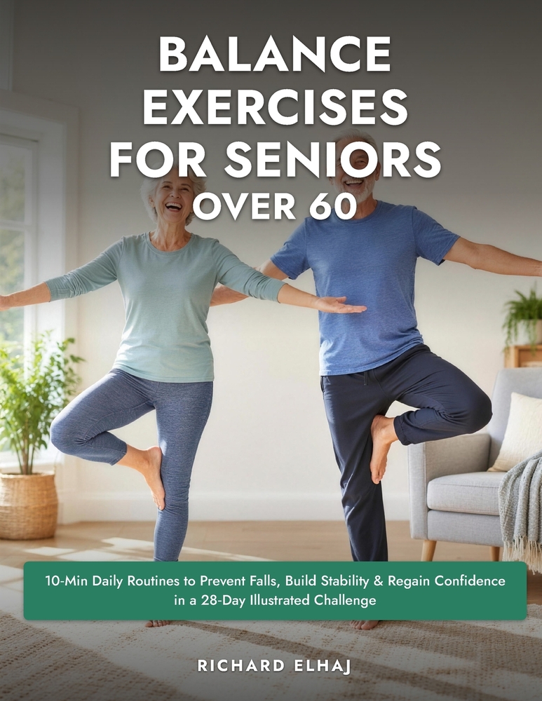 Balance Exercises for Seniors Over 60: 10-Min Daily Routines to Prevent Falls, Build Stability & Regain Confidence in a 28-Day Illustrated Challenge cover