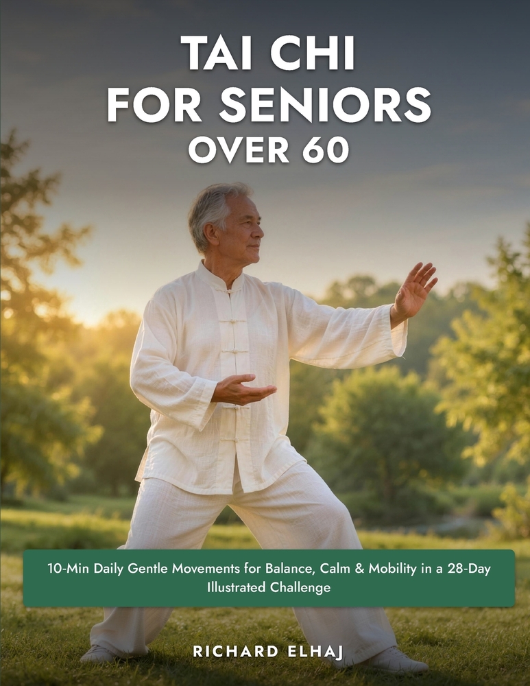 Tai Chi for Seniors Over 60: 10-Min Daily Gentle Movements for Balance, Calm & Mobility in a 28-Day Illustrated Challenge cover
