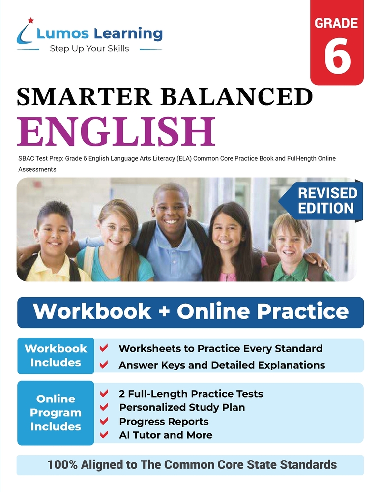 SBAC Test Prep: SBAC Test Prep: 8th Grade Math Common Core Practice Book and Full-length Online Assessments: Smarter Balanced Study Guide With Perform cover