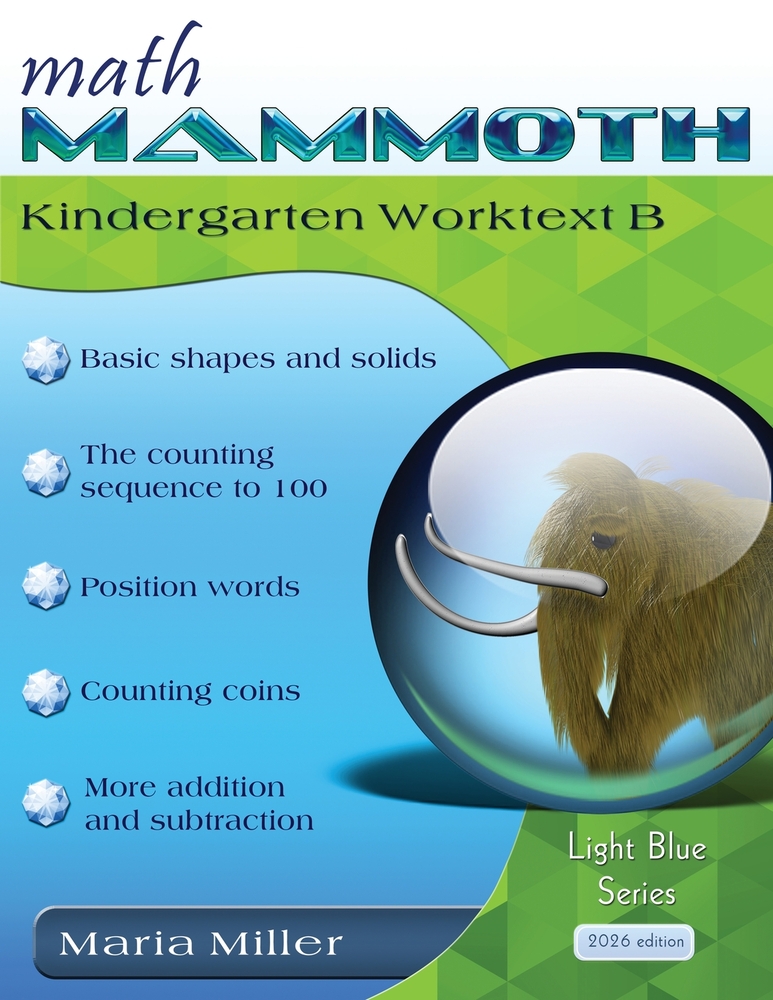 Math Mammoth Kindergarten Worktext B cover