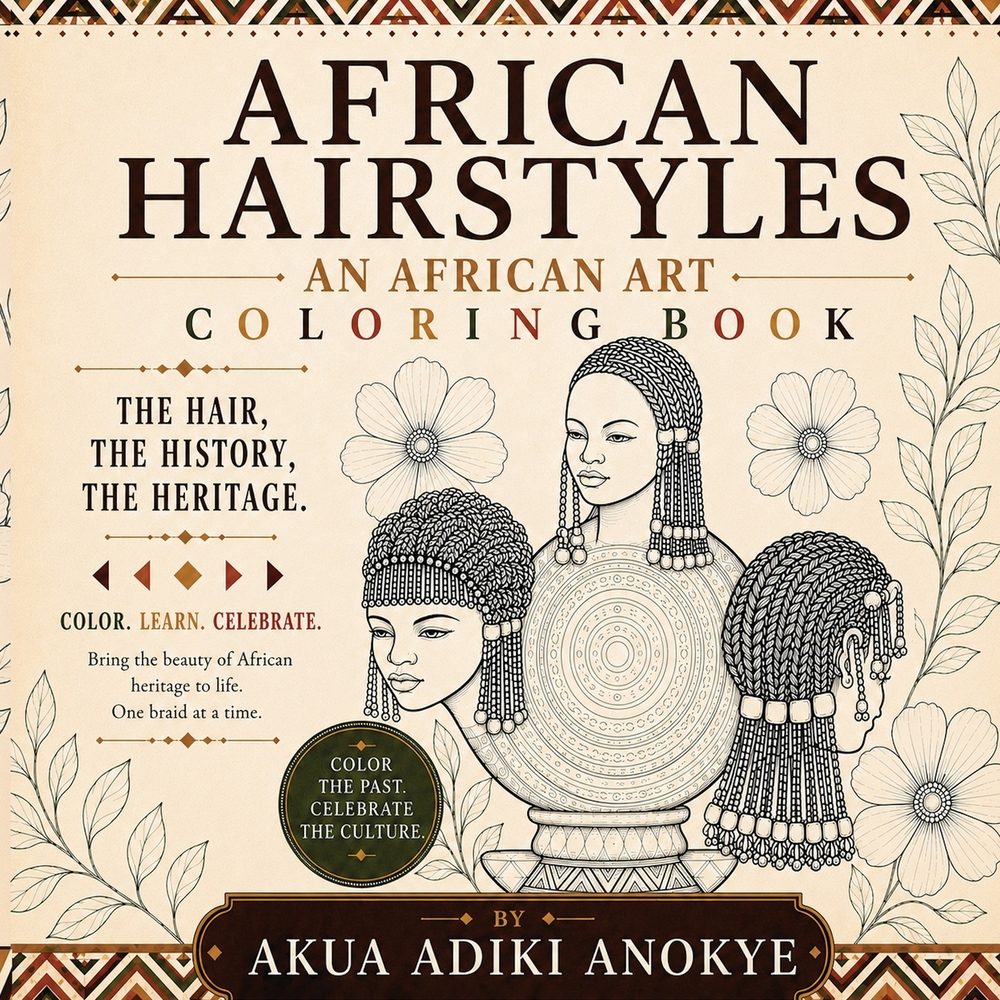 African Hairstyles Coloring Book cover