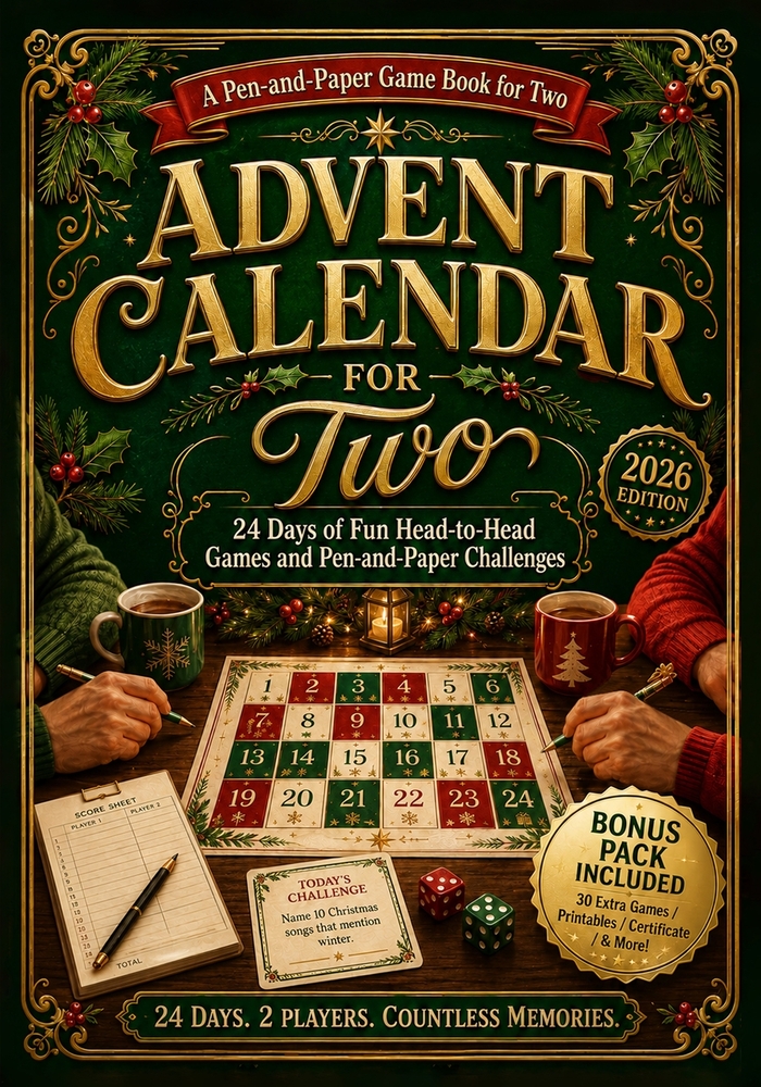 Advent Calendar for Two: 24 Days of Fun Head-to-Head Games and Pen-and-Paper Challenges cover