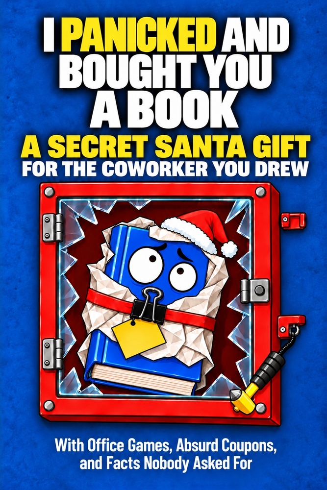 I Panicked and Bought You a Book: A Secret Santa Gift for the Coworker You Drew, With Office Games, Absurd Coupons, and Facts Nobody Asked For cover