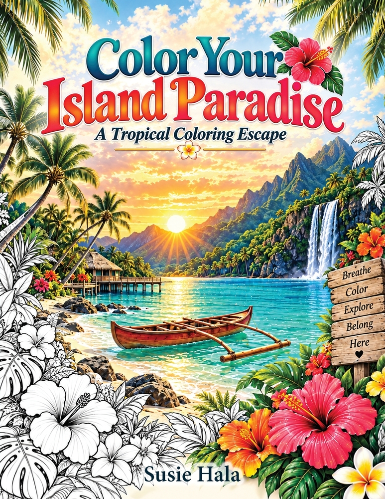 Color your Island Paradise: A Tropical Coloring Escape cover