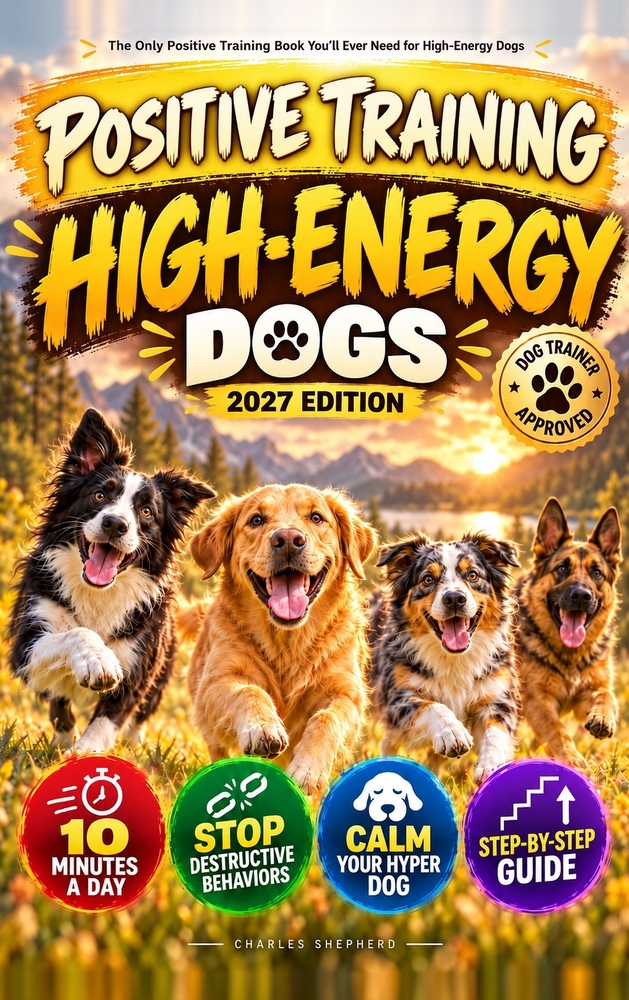 The Only Positive Training Book You'll Ever Need for High-Energy Dogs: Complete Step-by-Step Guide to Calm Your Hyper Dog, Stop Destructive Behaviors cover