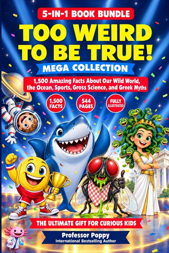 5-in-1 Book Bundle: Too Weird to Be True! Mega Collection: 1,500 Amazing Facts About Our Wild World, the Ocean, Sports, Gross Science, and Greek Myths cover