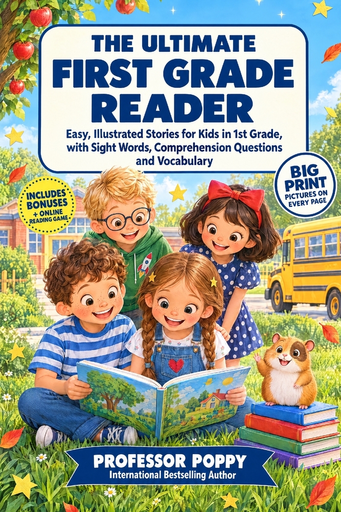 The Ultimate First Grade Reader: Easy, Illustrated Stories for Kids in 1st Grade, with Sight Words, Comprehension Questions and Vocabulary cover