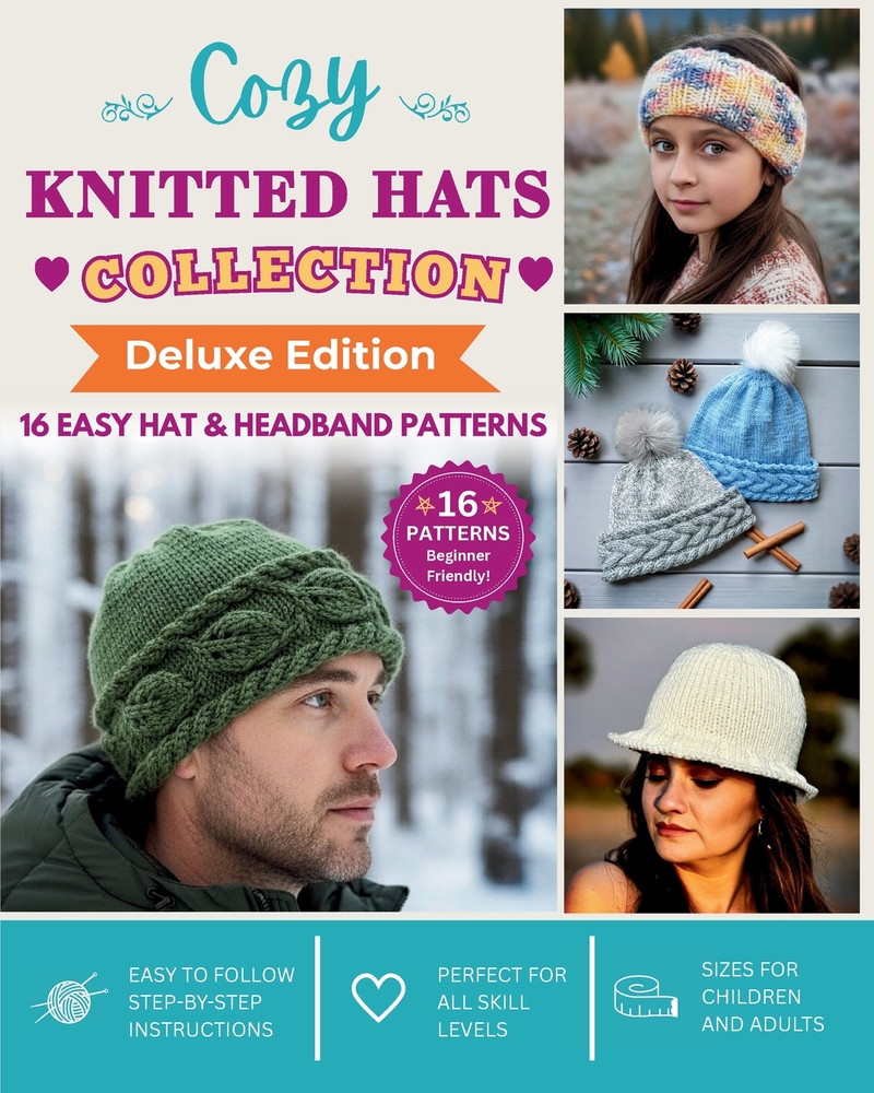 Cozy Knitted Hat Collection: 16 Easy Hat & Headband Patterns cover