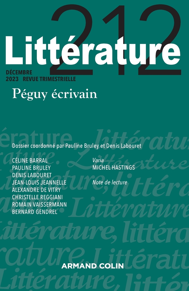 Littérature N°212 4/2023: Péguy: une perpétuelle invention des formes cover